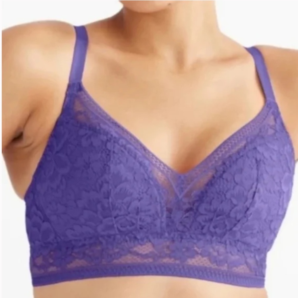 Knix Lace Longline Bra Sz XXL in Periwinkle